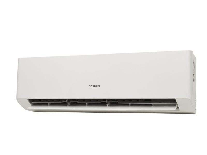 Nordcel õhksoojuspumba siseosa avatud õhusuunajaga diagonaalvaates